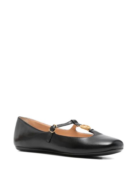 Chloé logo-medal ballet flats - Black - zdjęcie produktu nr 2