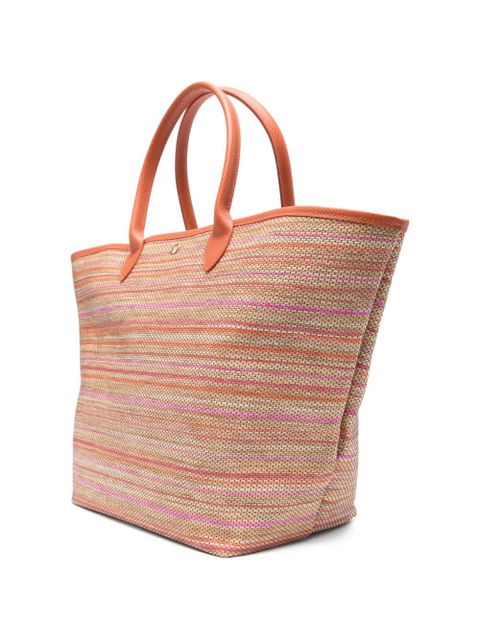 Longchamp Le Pliagestriped appliqué tote bag - Neutrals