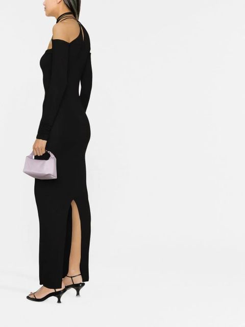 MANURÍ Connie fitted long dress - Black - zdjęcie produktu nr 2