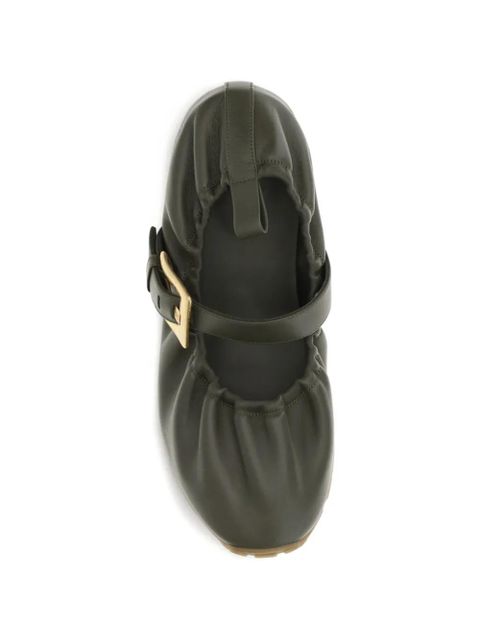 Balmain buckle-fastening ballet flats - Green