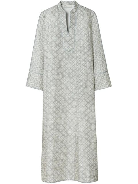 Tory Burch T-monogram silk kaftan - Grey - zdjęcie produktu nr 1