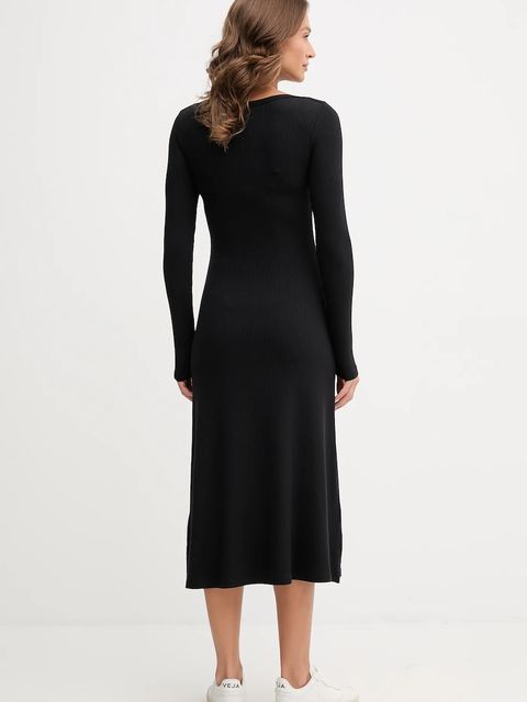 Tommy Hilfiger sukienka kolor czarny midi rozkloszowana WW0WW47066