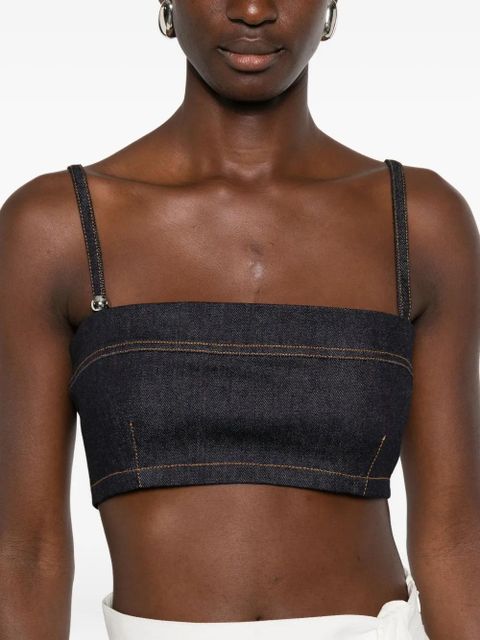 Jacquemus denim cropped top - Blue