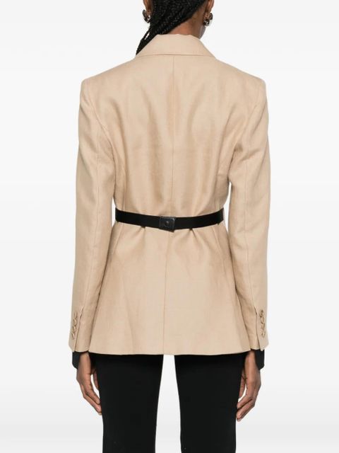 Max Mara Mxsfionda black trim linen blazer - Neutrals