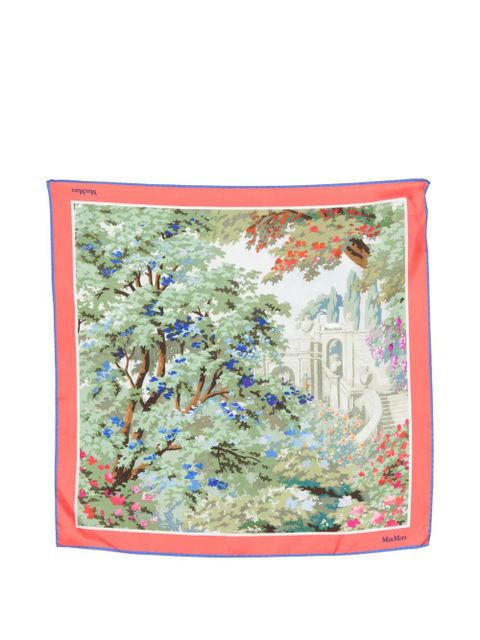Max Mara floral-print scarf - Green
