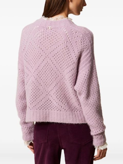TWINSET diamond pattern sweater - Purple