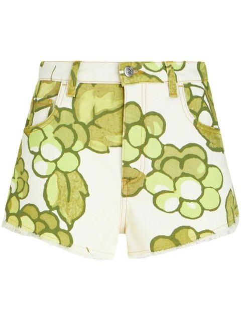 ETRO Berry-print denim shorts - Green - zdjęcie produktu nr 1