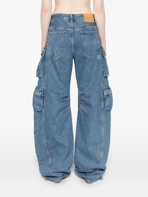 The Attico Fern wide-leg cargo jeans - Blue