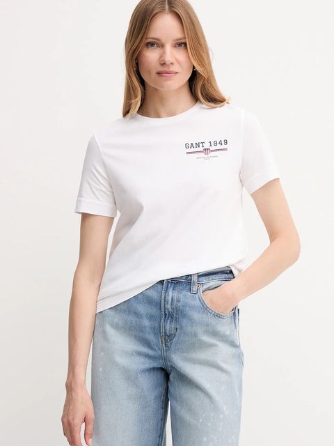 Gant t-shirt bawełniany damski kolor biały 4201554 - zdjęcie produktu nr 1