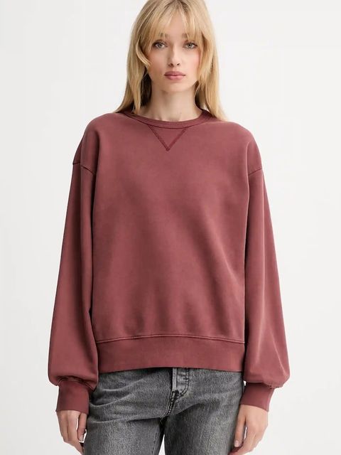 Levi's bluza bawełniana damska kolor czerwony gładka A8789