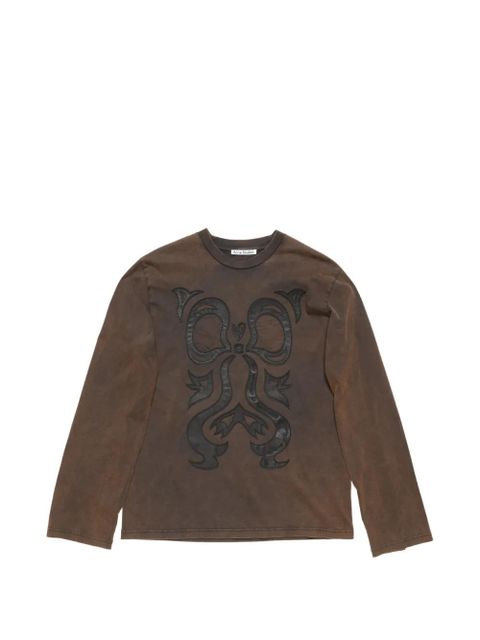 Acne Studios appliqué long-sleeve T-shirt - Brown - zdjęcie produktu nr 1