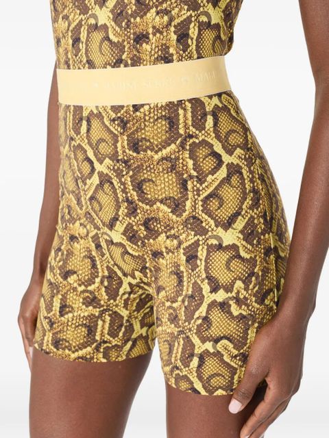 Marine Serre printed jersey shorts - Yellow