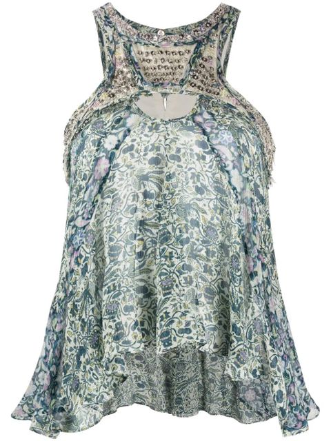 ISABEL MARANT Onyle draped tank top - Blue - zdjęcie produktu nr 1