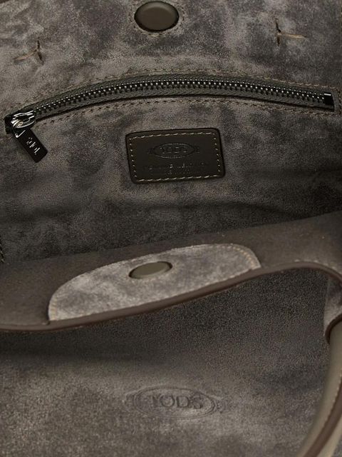 Tod's small drawstring suede tote bag - Grey