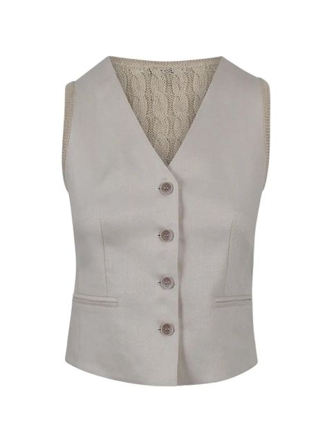 Max Mara cable-knit panelled waistcoat - Neutrals - zdjęcie produktu nr 1