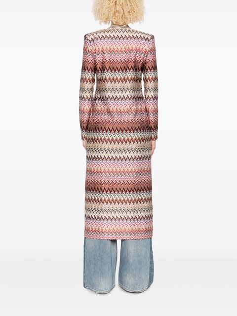 Missoni zigzag-pattern cardi-coat - Pink - zdjęcie produktu nr 2