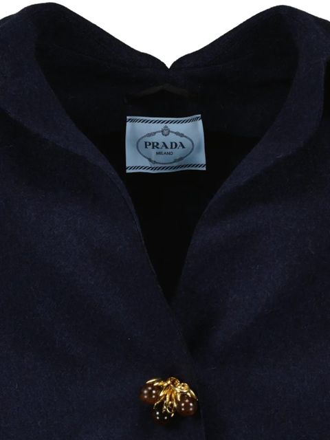 Prada Shetland jewel-button jacket - Blue