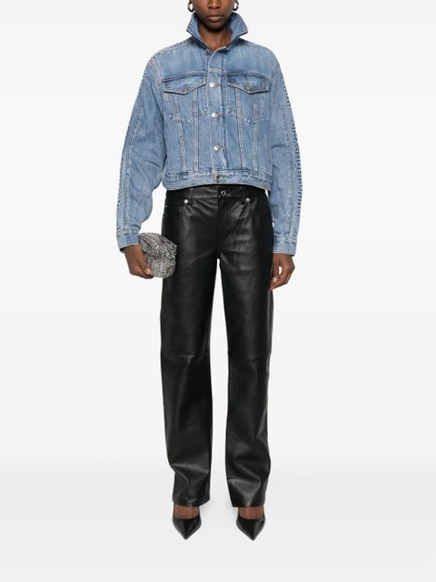 Alexander Wang logo-embossed denim jacket - Blue