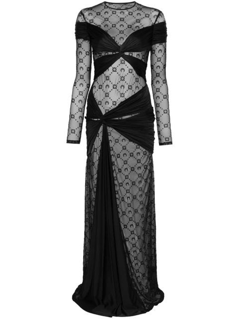 Marine Serre draped jersey maxi dress - Black - zdjęcie produktu nr 1