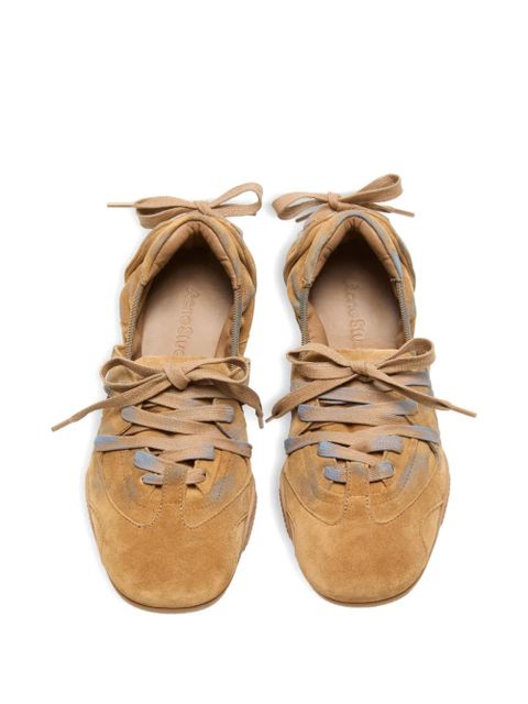 Acne Studios laced leather sneakers - Neutrals