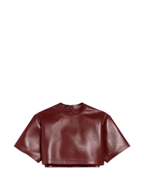 Balenciaga short-sleeve leather T-shirt - Red - zdjęcie produktu nr 1