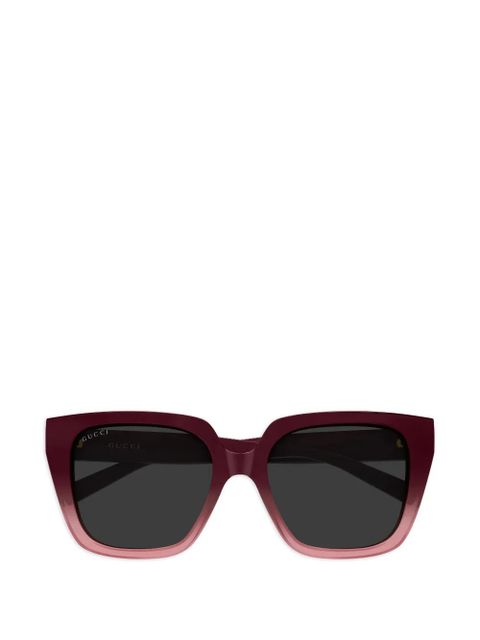 Gucci Eyewear geometric stripe sunglasses - Red - zdjęcie produktu nr 1