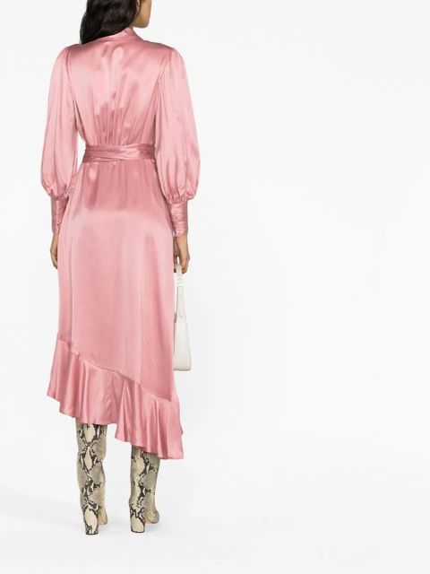 ZIMMERMANN ruffle-trim silk dress - Pink