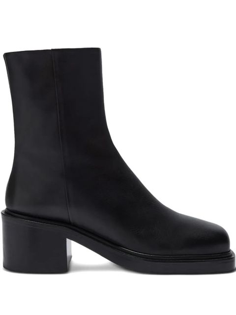 Aeyde zip-front square-toe boots - Black - zdjęcie produktu nr 1
