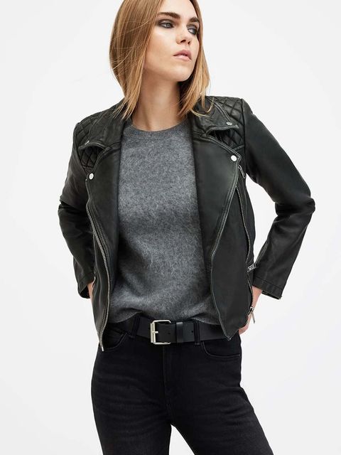 AllSaints kurtka skórzana CARGO BIKER damska kolor czarny przejściowa W085LB - zdjęcie produktu nr 2