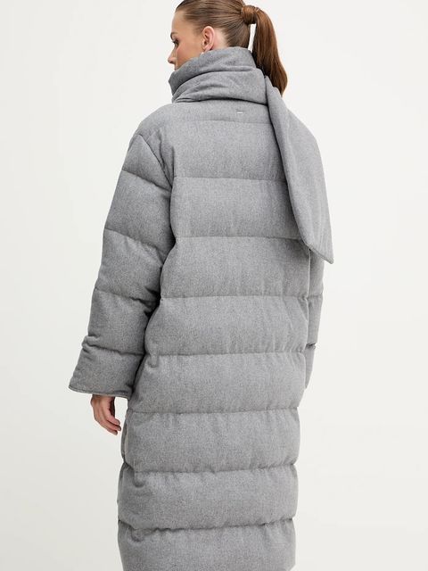 BOSS kurtka dwustronna z domieszką wełny kolor szary zimowa 50546820