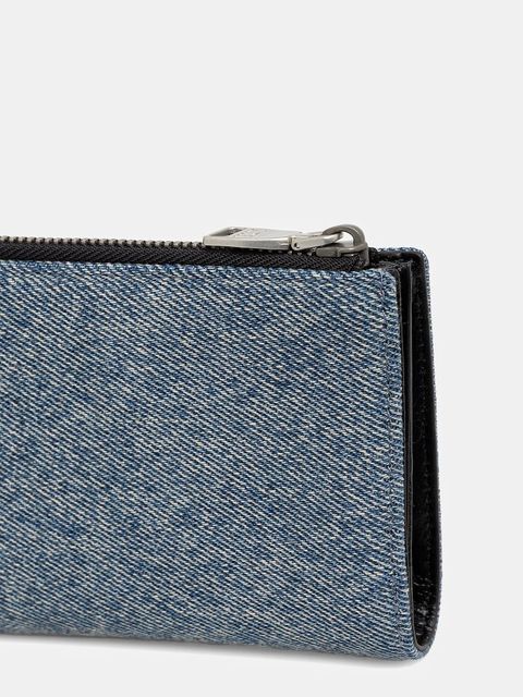 Diesel portfel bawełniany 1DR 1DR BI-FOLD ZIP II damski kolor niebieski X09888.P1730 - zdjęcie produktu nr 2