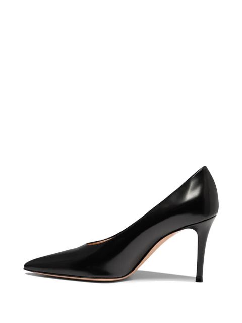 Gianvito Rossi 85mm pointed-toe leather pumps - Black