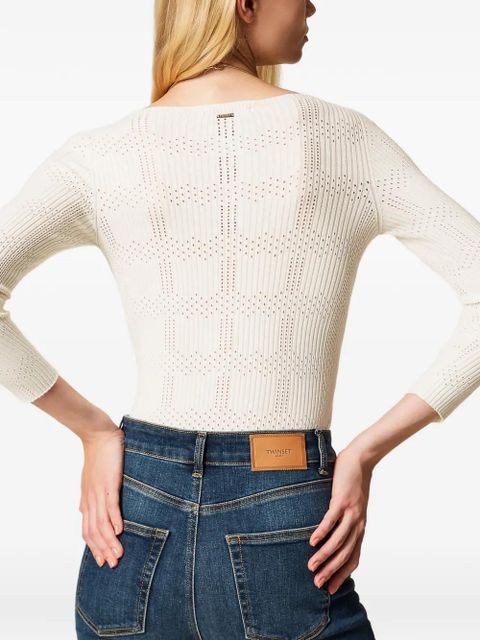 TWINSET ribbed top - White