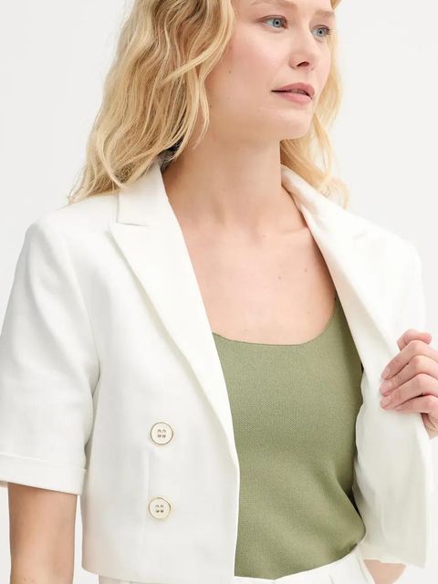 Morgan marynarka kolor biały niezapinana gładka VTIVI.F