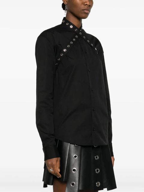 Off-White eyelet-strap cotton shirt - Black