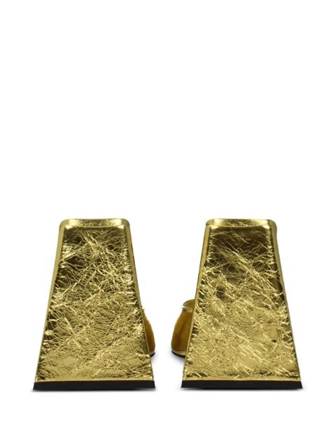 The Attico metallic-finish sculptural-heel sandals - Gold