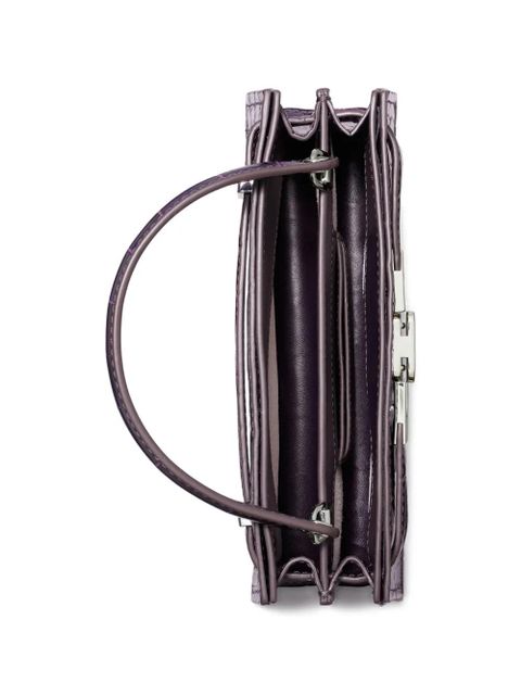 Tory Burch mini Lee Radziwill crocodile-embossed top-handle mini bag - Purple