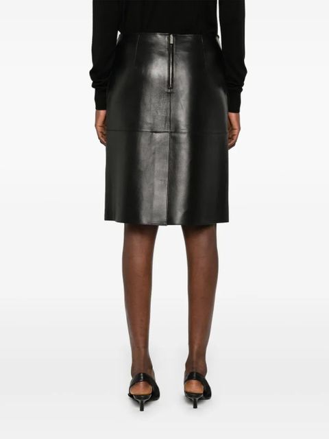 TOTEME panelled leather midi skirt - Black