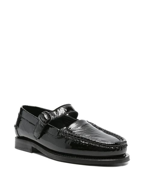 Hereu Blanquer crinkled glossy loafers - Black