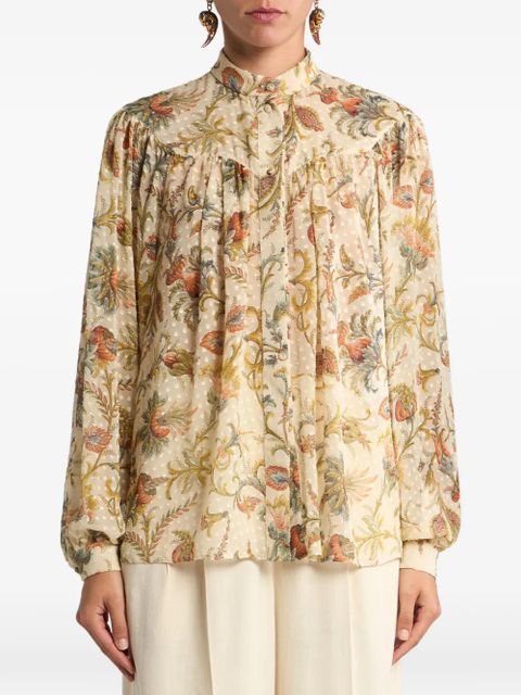 ETRO dotted-effect floral top - Neutrals - zdjęcie produktu nr 2