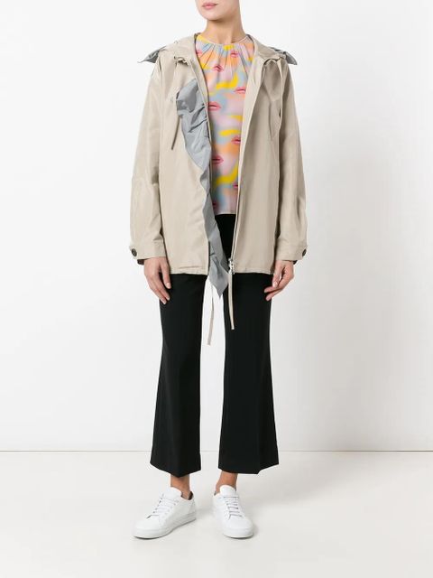 Prada hooded belted jacket - Neutrals - zdjęcie produktu nr 2