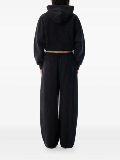 Alexander Wang rhinestone-drawcord cotton track pants - Black