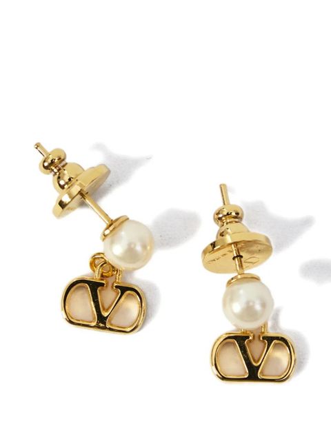 Valentino Garavani VLogo Signature pearl-detail earrings - Gold - zdjęcie produktu nr 2