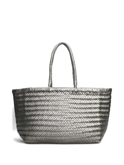 DRAGON DIFFUSION woven handle tote bag - Silver