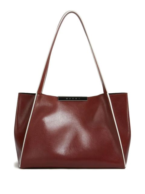 Marni small Cresta E/W leather tote bag - Red - zdjęcie produktu nr 1