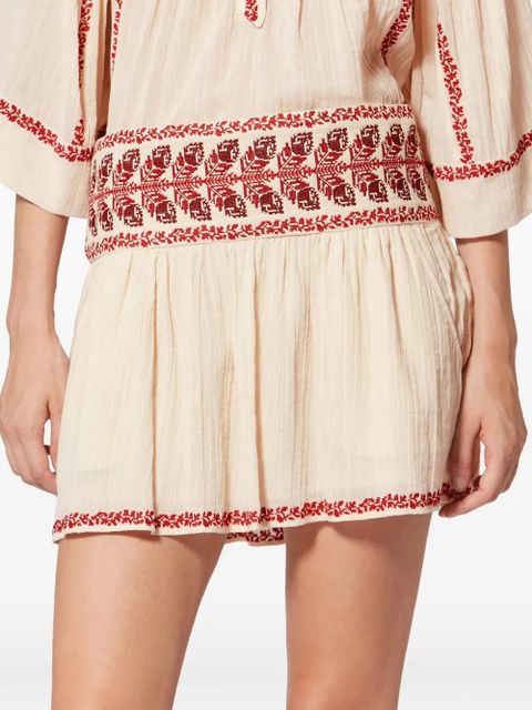 MARANT ÉTOILE Picadilia embroidered mini skirt - Neutrals