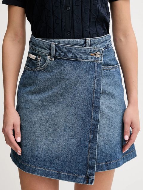 Calvin Klein Jeans spódnica jeansowa kolor niebieski mini prosta LV047D776G - zdjęcie produktu nr 1