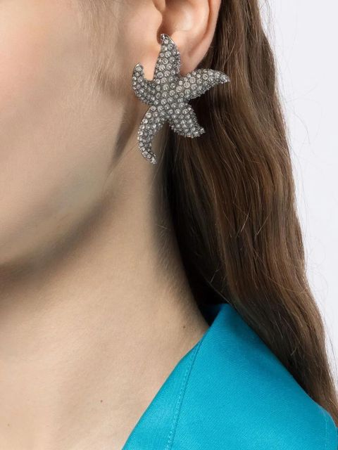 Amina Muaddi Astra crystal-embellished star earrings - Silver - zdjęcie produktu nr 2