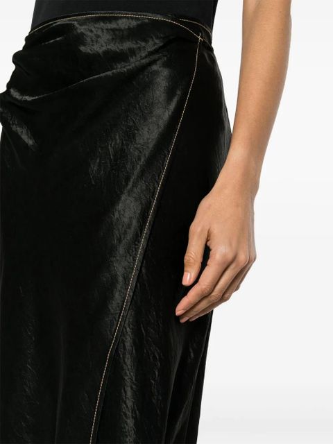 Acne Studios satin wrap midi skirt - Black