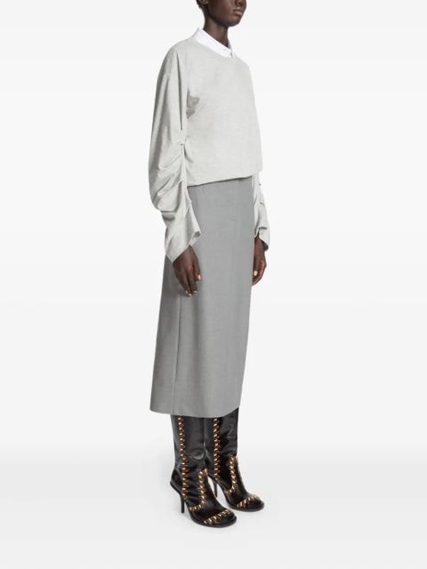DRIES VAN NOTEN pleated tailored midi skirt - Grey